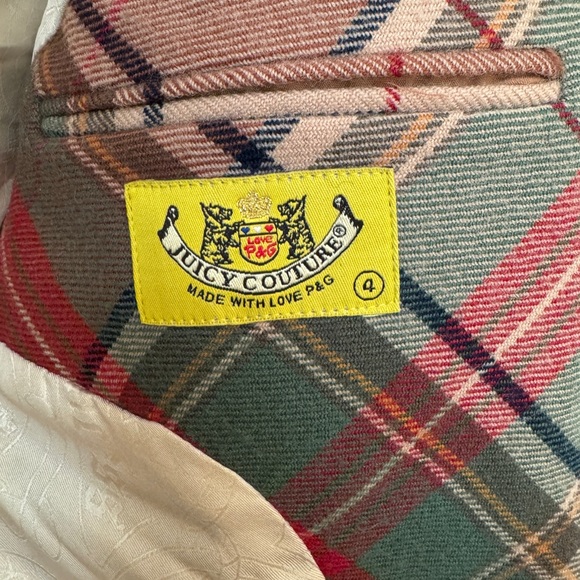 VINTAGE Juicy Couture Plaid Blazer, 2-button, Single-Breasted - Picture 6 of 7